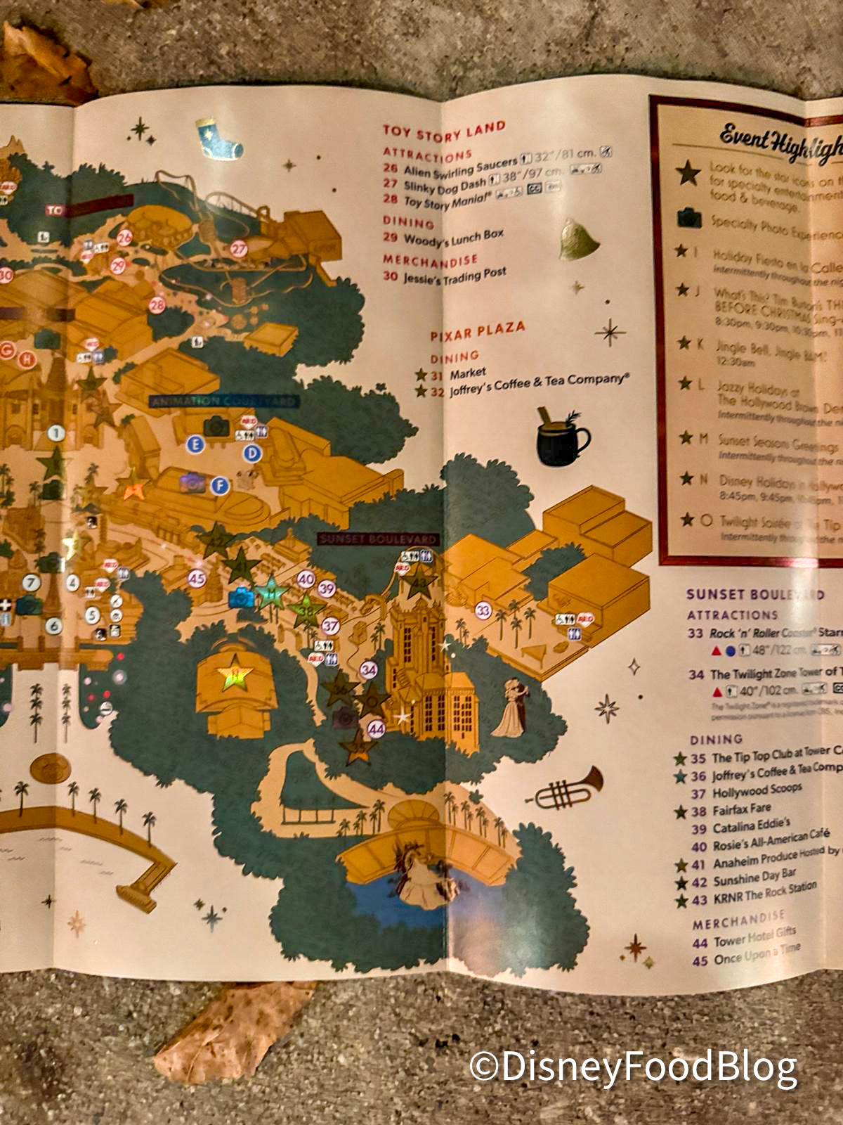 30th Anniversary Of Disney's Hollywood Studios Fold Out Map