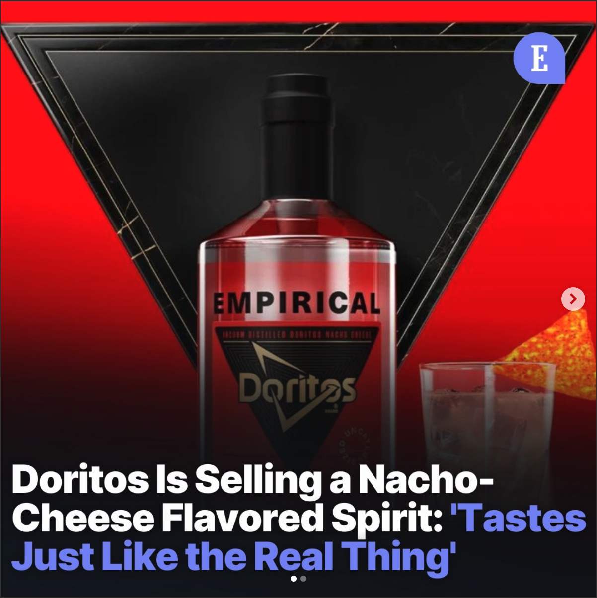 Arômes acidulés de fromage nacho»: Doritos dévoile de l'alcool au goût  de ses croustilles vedettes