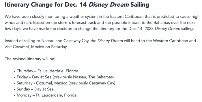 2023-dcl-Disney-dream-bad-weather-itiner
