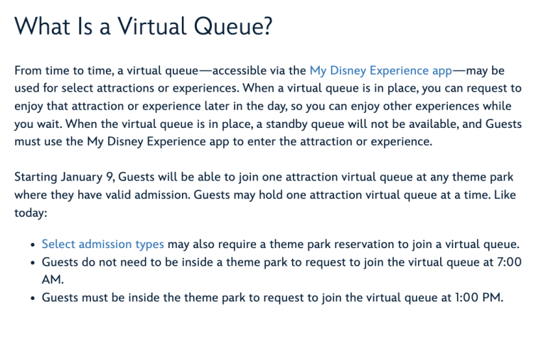 Queue Reservation Disney World Announces Virtual Queue CHANGE for 2024 | the disney food blog