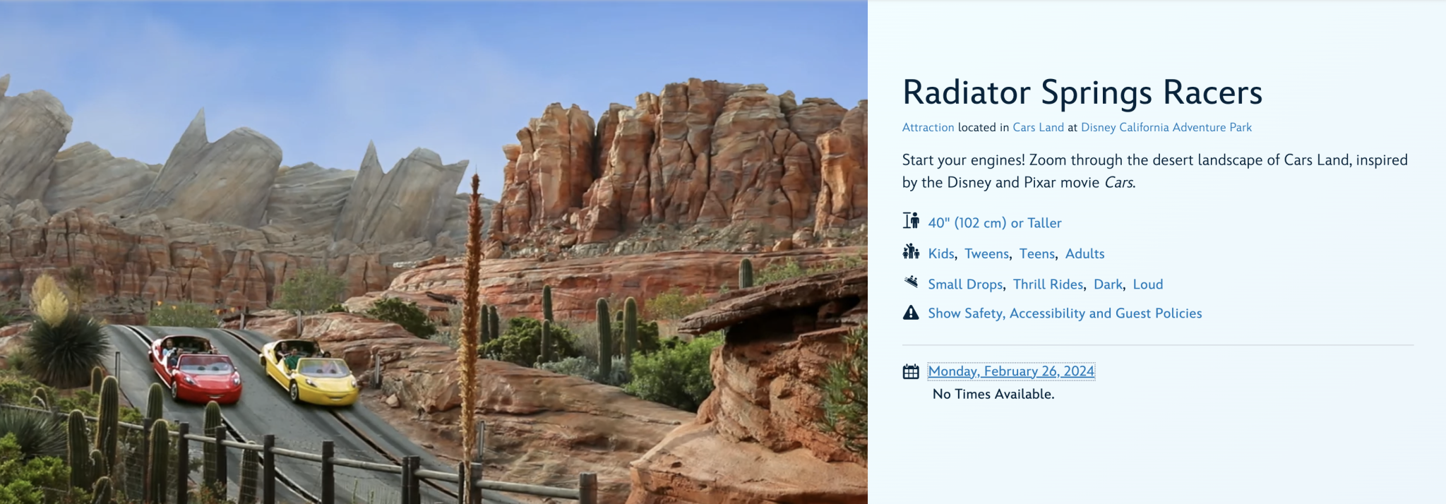 Radiator Spring Racers Fast Pass Radiator Springs Racers Is Now CLOSED for Refurb in Disney California ...