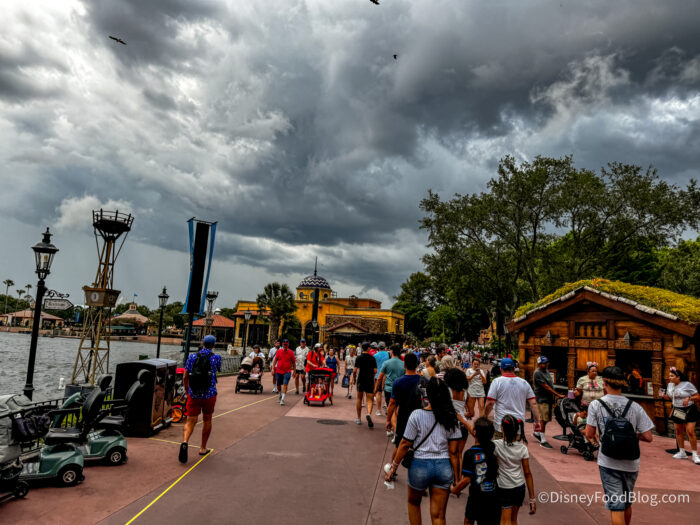 2026-wdw-epcot-crowds-rainy-day-storm-at
